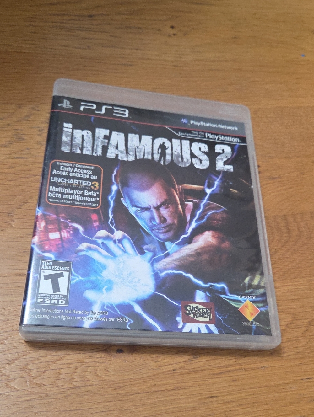 Sony PS3 inFAMOUS 2 Video Game - Black & Blue Cover Art